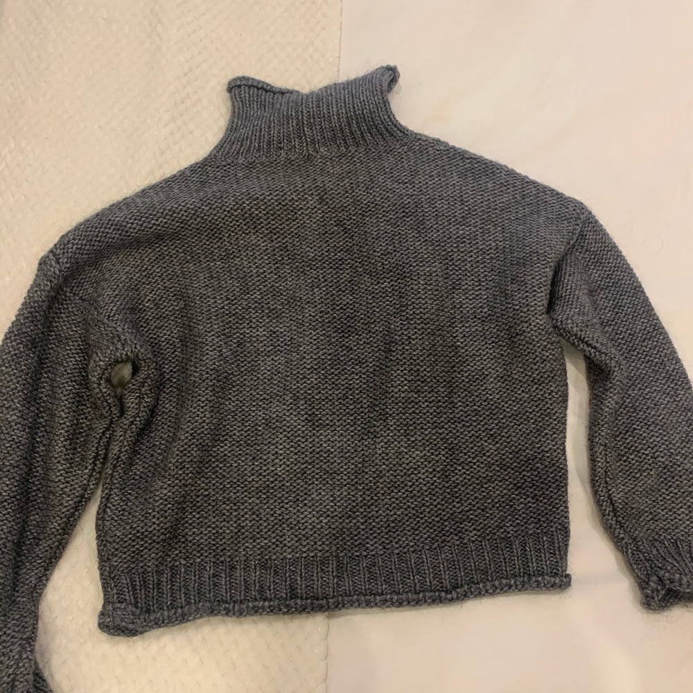 Anthropologie Gray Knit Turtleneck Sweater